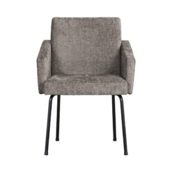 Mount Eetkamerstoel Met Armleuning Grof Geweven Stof Taupe