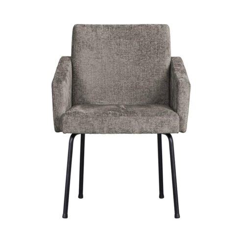 Mount Eetkamerstoel Met Armleuning Grof Geweven Stof Taupe