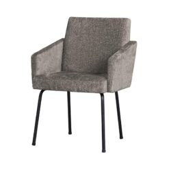 Mount Eetkamerstoel Met Armleuning Grof Geweven Stof Taupe