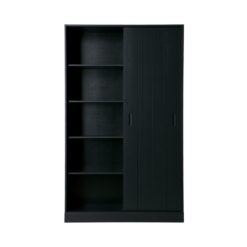 Move Schuifdeurkast Dennenhout Matzwart 120cm