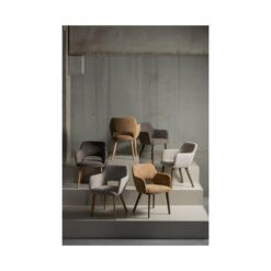 Murat Eetkamerstoel Geel Met Houten Poot Naturel