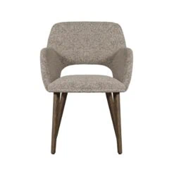 Murat Eetkamerstoel Naturel Met Houten Poot Bruin