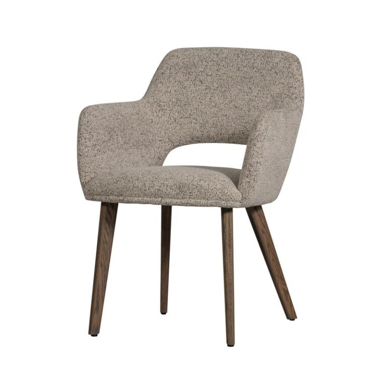 Murat Eetkamerstoel Naturel Met Houten Poot Bruin