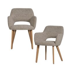 Murat Eetkamerstoel Naturel Met Houten Poot Naturel