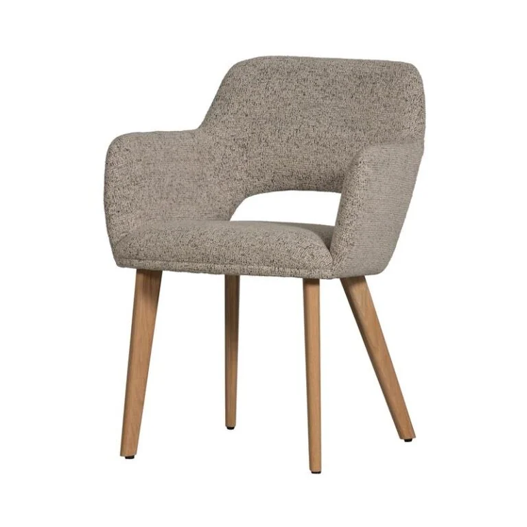 Murat Eetkamerstoel Naturel Met Houten Poot Naturel