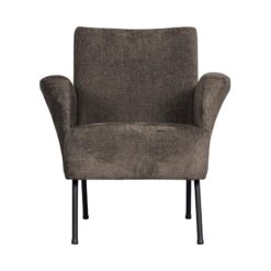 Muse Fauteuil Grof Geweven Stof Grijs/Bruin