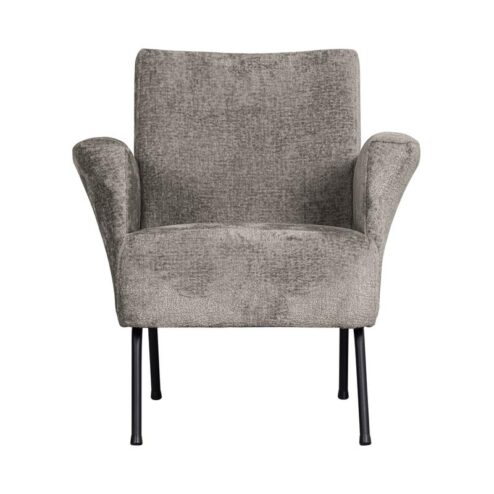 Muse Fauteuil Grof Geweven Stof Taupe