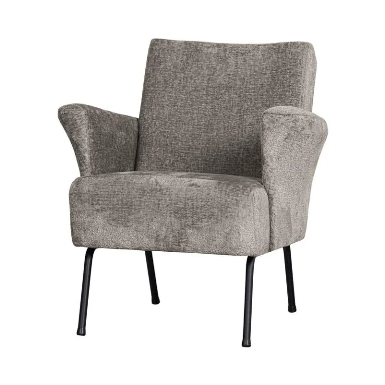 Muse Fauteuil Grof Geweven Stof Taupe