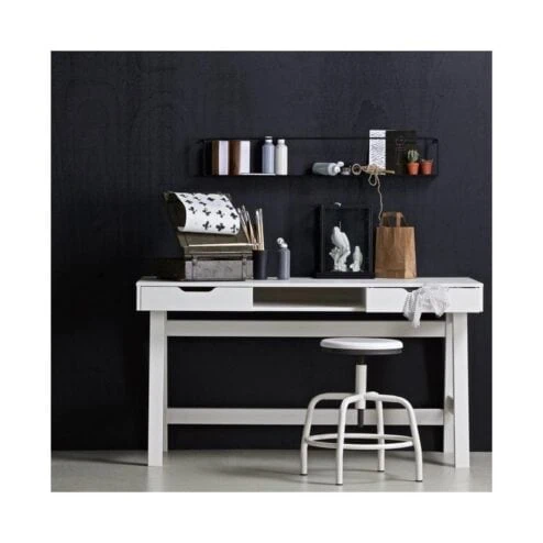 Nikki Bureau Dennenhout Wit 140cm