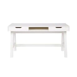 Nikki Bureau Dennenhout Wit 140cm