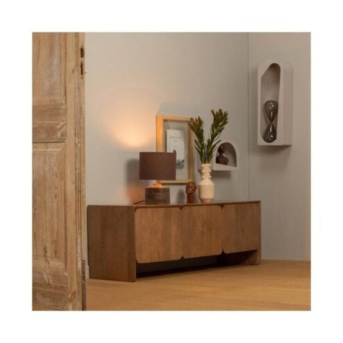 Noam Wanddeco Halfrond Hout Dust 24cm