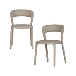 Noble Eetkamerstoel Leerlook Beige