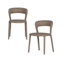 Noble Eetkamerstoel Leerlook Zand