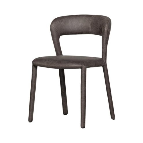 Noble Eetkamerstoel Leerlook Zwart/Grijs