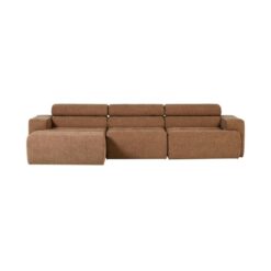Novi Chaise Longue Bank Links Bouclé Karamelbruin