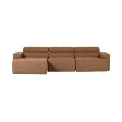 Novi Chaise Longue Bank Links Bouclé Karamelbruin
