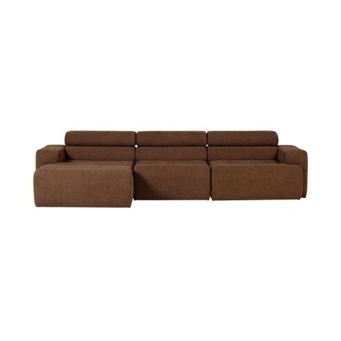 Novi Chaise Longue Bank Links Bouclé Mokkabruin