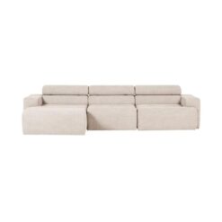 Novi Chaise Longue Bank Links Bouclé Naturel