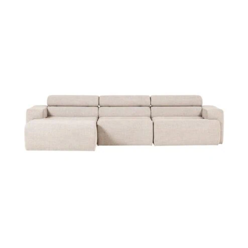 Novi Chaise Longue Bank Links Bouclé Naturel