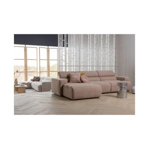 Novi Chaise Longue Bank Links Bouclé Taupe