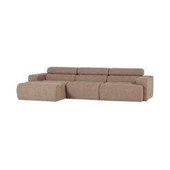 Novi Chaise Longue Bank Links Bouclé Taupe