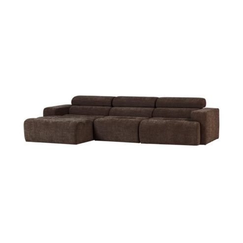 Novi Chaise Longue Bank Links Donkerbruin Melange