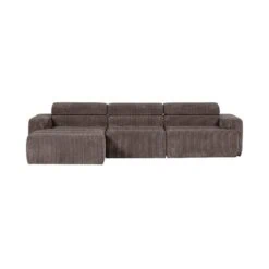Novi Chaise Longue Bank Links Ribstof Grijsbruin