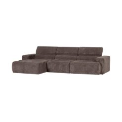 Novi Chaise Longue Bank Links Ribstof Grijsbruin