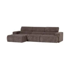 Novi Chaise Longue Bank Links Ribstof Grijsbruin