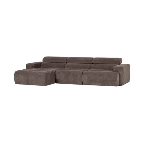 Novi Chaise Longue Bank Links Ribstof Grijsbruin