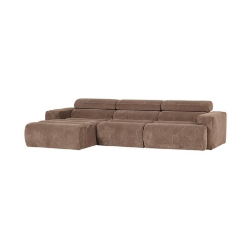Novi Chaise Longue Bank Links Ribstof Taupe
