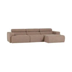 Novi Chaise Longue Bank Rechts Bouclé Taupe