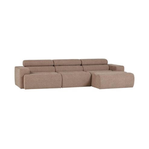 Novi Chaise Longue Bank Rechts Bouclé Taupe