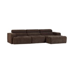 Novi Chaise Longue Bank Rechts Donkerbruin Melange
