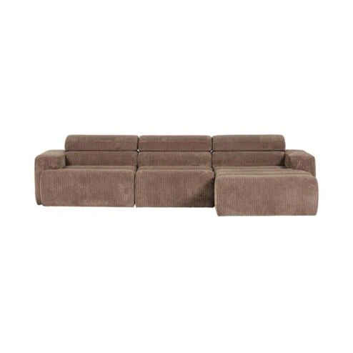 Novi Chaise Longue Bank Rechts Ribstof Taupe