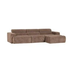 Novi Chaise Longue Bank Rechts Ribstof Taupe