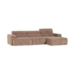 Novi Chaise Longue Bank Rechts Ribstof Taupe
