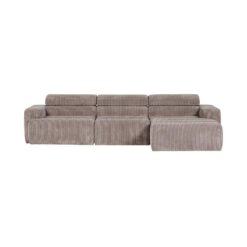 Novi Chaise Longue Bank Rechts Ribstof Zand