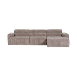 Novi Chaise Longue Bank Rechts Ribstof Zand