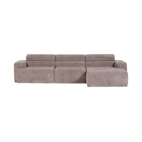 Novi Chaise Longue Bank Rechts Ribstof Zand