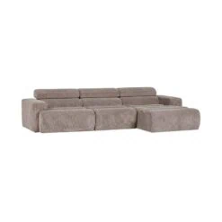 Novi Chaise Longue Bank Rechts Ribstof Zand