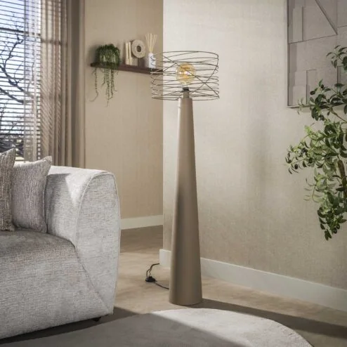 Omaha 1-lichts Vloerlamp Beige