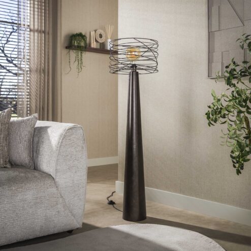 Omaha 1-lichts Vloerlamp Bruin