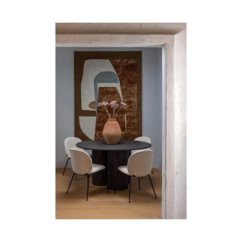 Oona Eettafel Rond Met 3-Poot MDF Donkerbruin 140cm