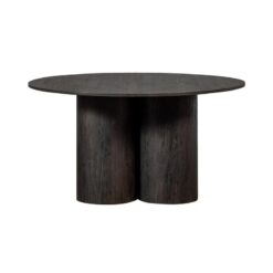 Oona Eettafel Rond Met 3-Poot MDF Donkerbruin 140cm