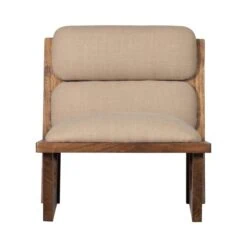 Opulent Fauteuil Bouclé/Hout Naturel