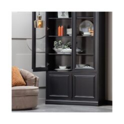 Organize Vitrinekast Dennenhout Matzwart 44cm