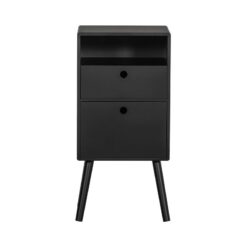 Ozzy Nachtkastje Hoog Hout Zwart 36cm