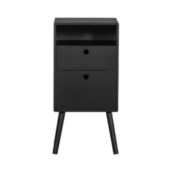 Ozzy Nachtkastje Hoog Hout Zwart 36cm