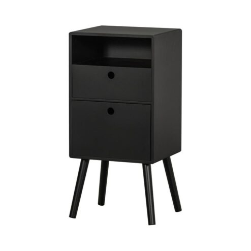 Ozzy Nachtkastje Hoog Hout Zwart 36cm